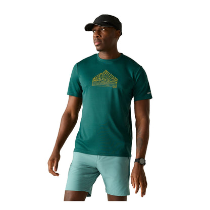 Mediterranean Green - Lifestyle - Regatta Mens Fingal Topographic T-Shirt