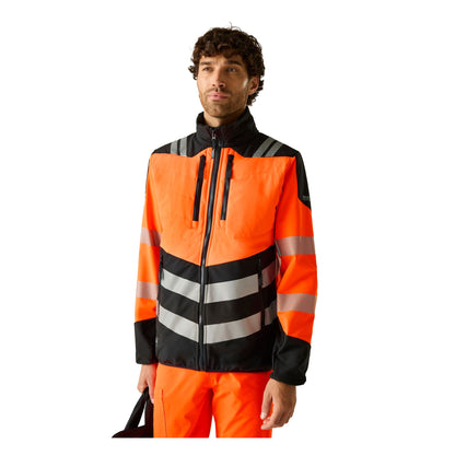 Black-Orange - Pack Shot - Regatta Mens X-Pro Hi-Vis Hybrid Jacket