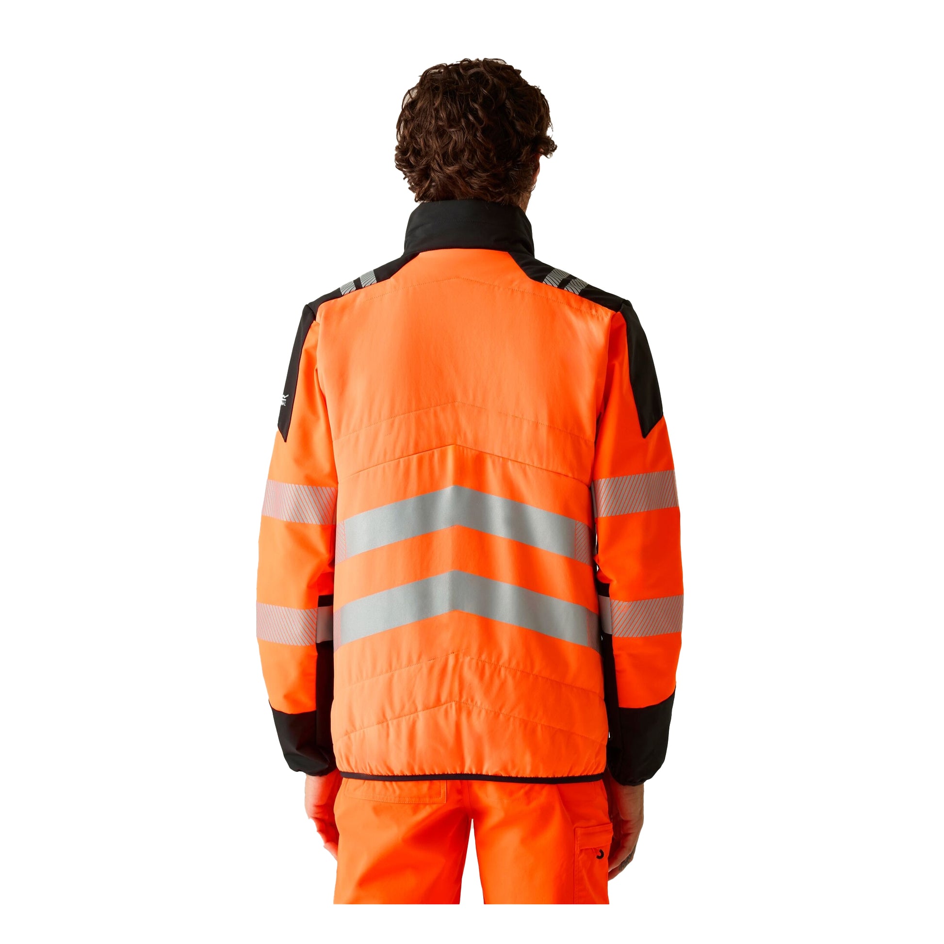 Black-Orange - Close up - Regatta Mens X-Pro Hi-Vis Hybrid Jacket