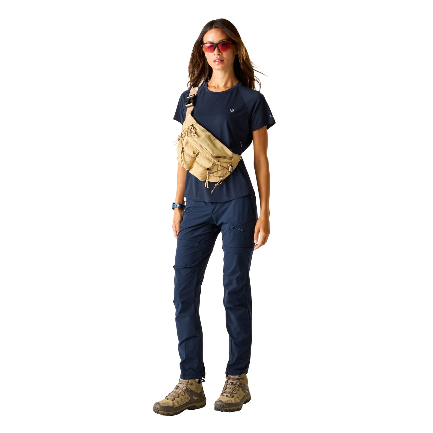 Navy - Close up - Dare 2B Womens-Ladies Melodic Pro Zip-Off Trousers