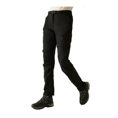 Black - Front - Dare 2B Womens-Ladies Melodic Pro Zip-Off Trousers