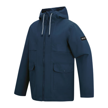 Navy - Side - Regatta Womens-Ladies Orlea Floral Waterproof Jacket