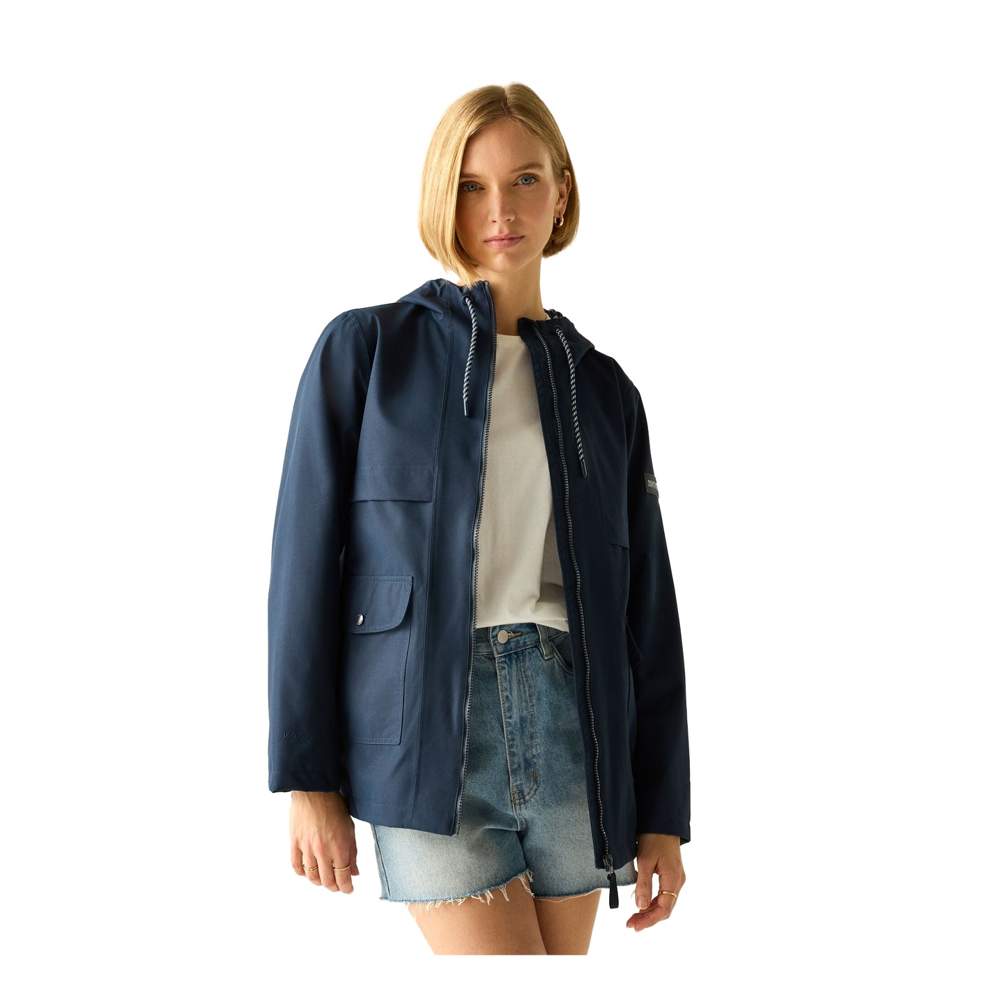 Navy - Lifestyle - Regatta Womens-Ladies Orlea Floral Waterproof Jacket