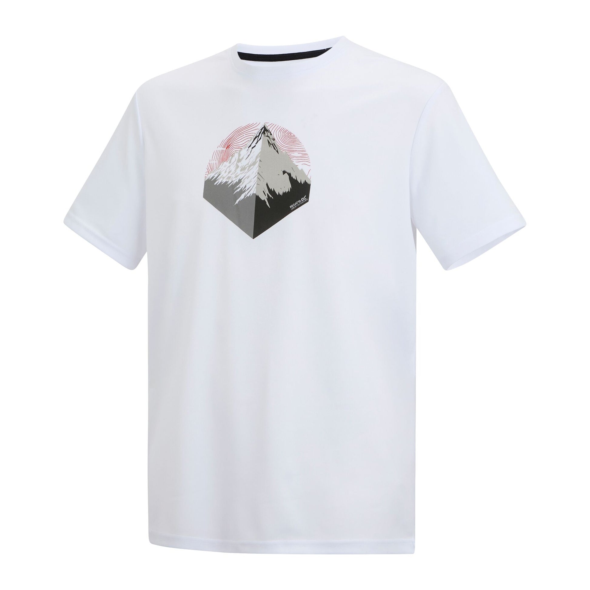 White - Side - Regatta Mens Fingal Mountain T-Shirt