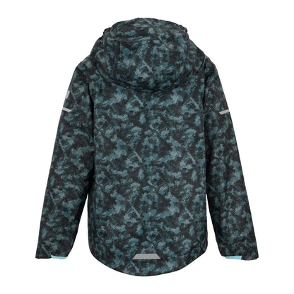 China Blue - Back - Regatta Childrens-Kids Lever II Scratched Camo Waterproof Jacket