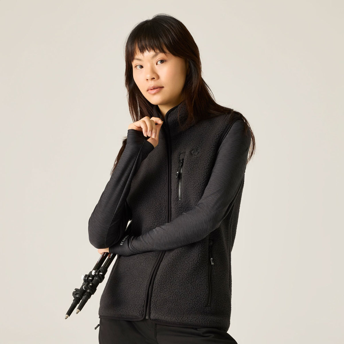 Black - Pack Shot - Dare 2B Womens-Ladies Excursion Fleece Body Warmer
