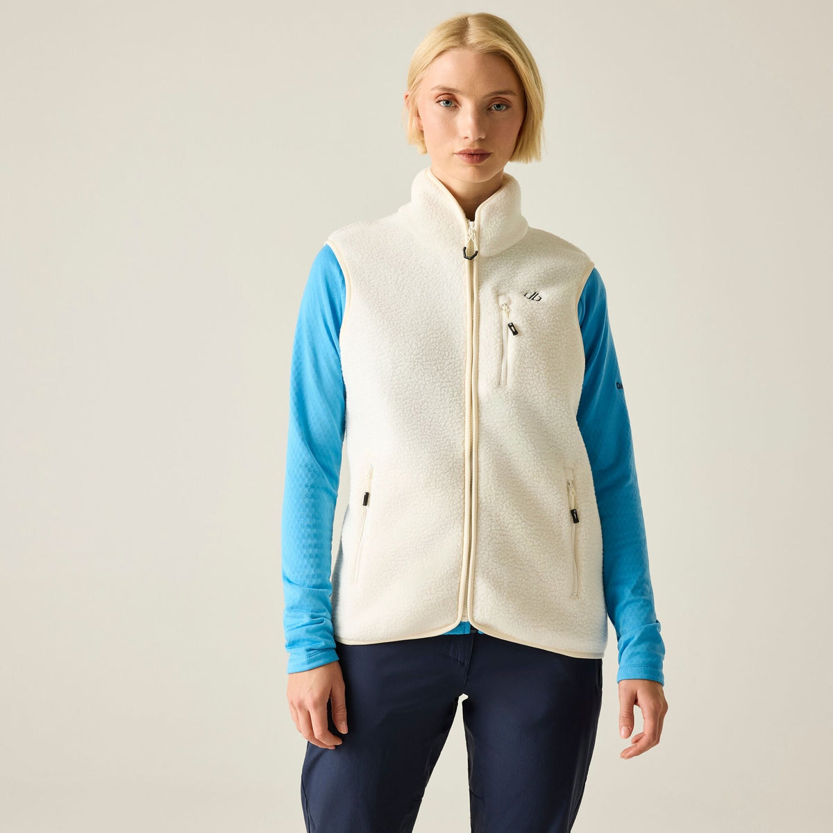 Egret - Pack Shot - Dare 2B Womens-Ladies Excursion Fleece Body Warmer
