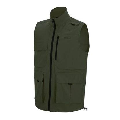 Khaki Green - Side - Regatta Mens Light Insect Repellent Travel Body Warmer
