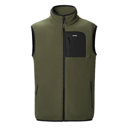 Dark Khaki-Black - Front - Regatta Professional Mens Frankie Fleece Gilet