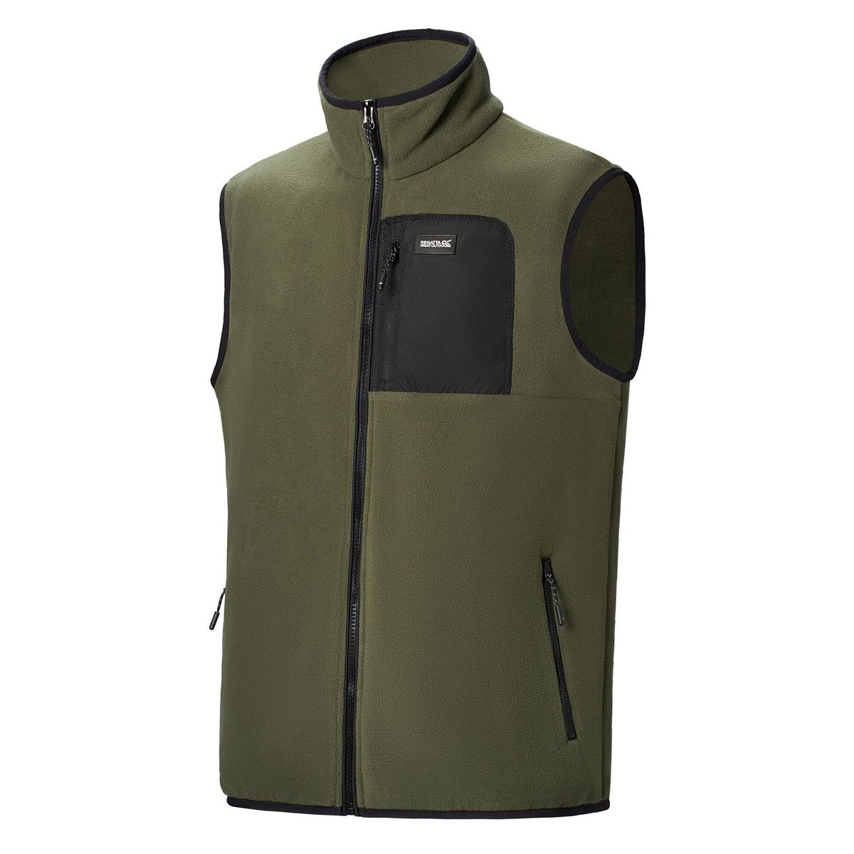 Dark Khaki-Black - Side - Regatta Professional Mens Frankie Fleece Gilet