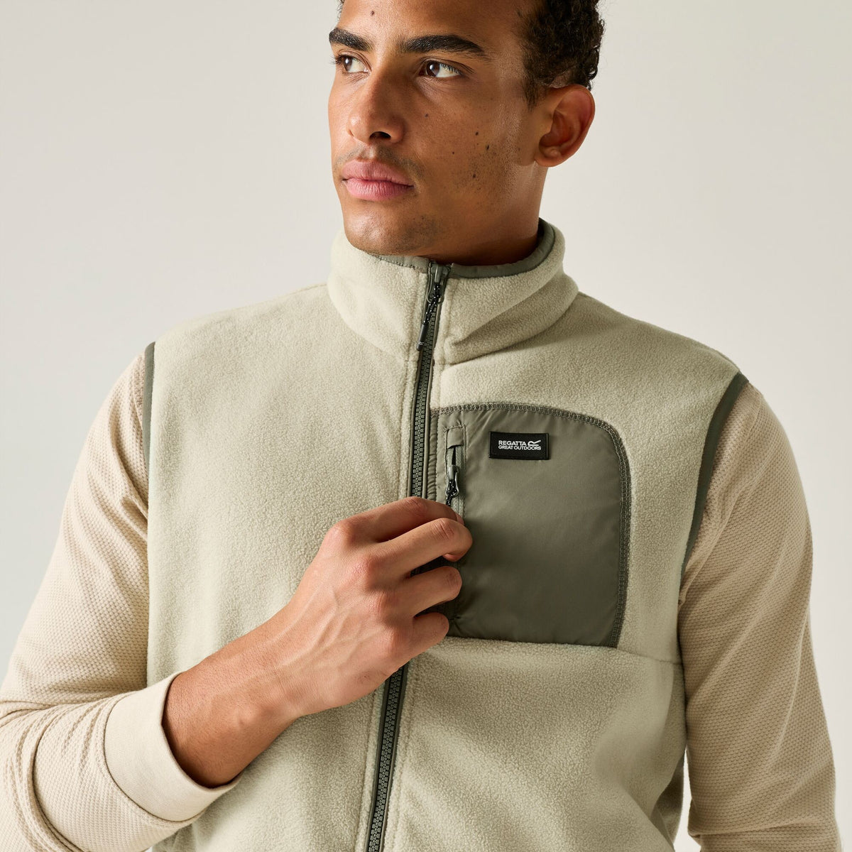 Abbeystone-Smokey Olive - Pack Shot - Regatta Professional Mens Frankie Fleece Gilet