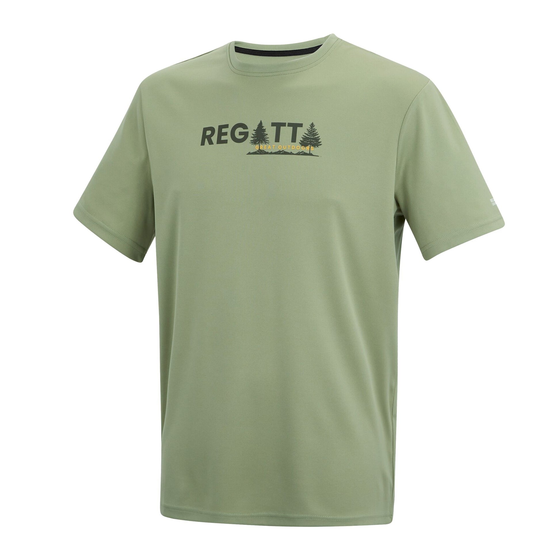Sage Green - Side - Regatta Mens Fingal Pine Tree T-Shirt