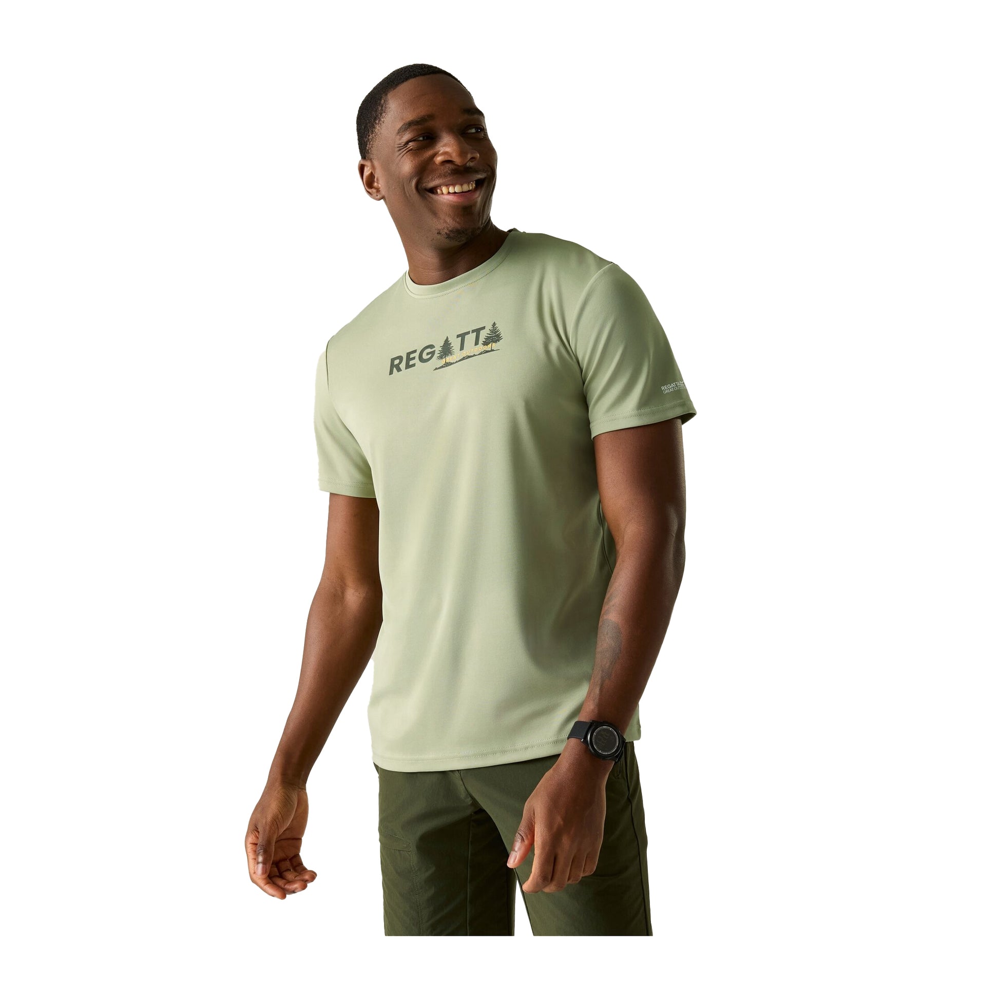 Sage Green - Lifestyle - Regatta Mens Fingal Pine Tree T-Shirt