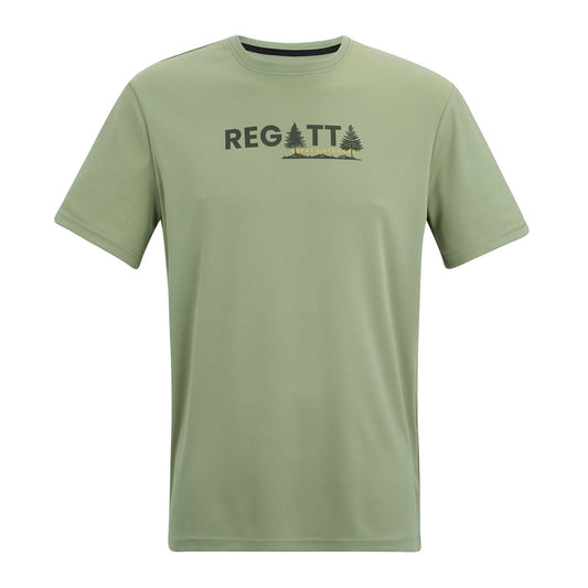 Sage Green - Front - Regatta Mens Fingal Pine Tree T-Shirt