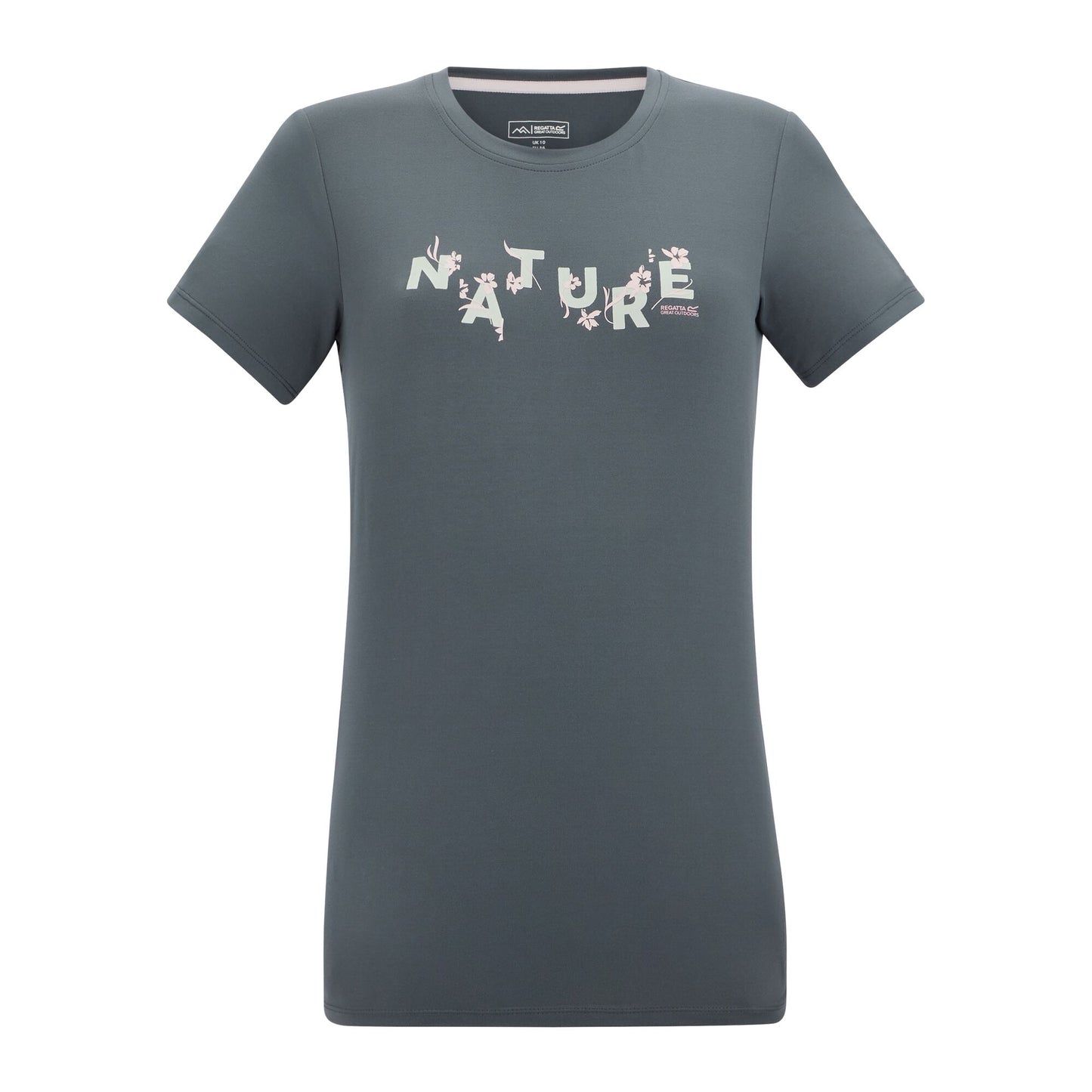 Storm Grey - Front - Regatta Womens-Ladies Fingal Flowers Stretch T-Shirt