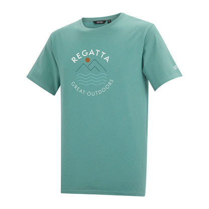 Arctic Green - Side - Regatta Mens Cline IX Wavy Lines T-Shirt