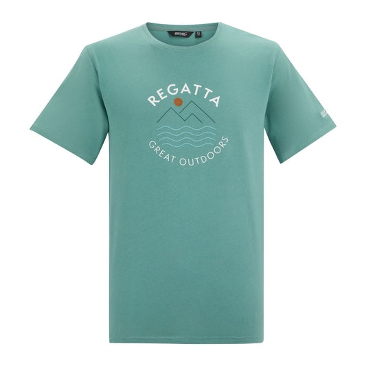 Arctic Green - Front - Regatta Mens Cline IX Wavy Lines T-Shirt