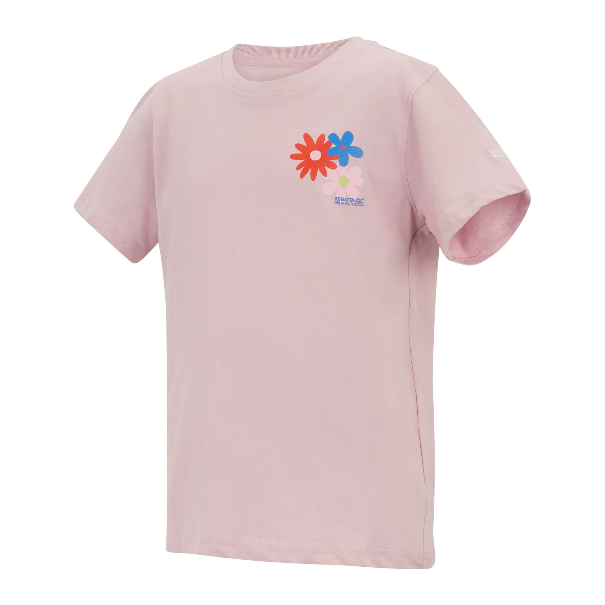 Powder Lilac - Side - Regatta Childrens-Kids Bosley Floral Back Print T-Shirt