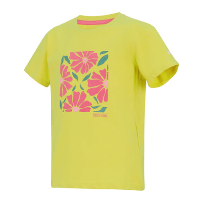 Canary Yellow - Side - Regatta Childrens-Kids Bosley Floral T-Shirt