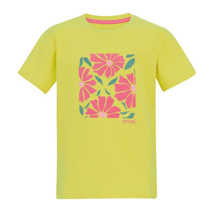 Canary Yellow - Front - Regatta Childrens-Kids Bosley Floral T-Shirt