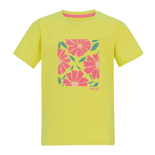 Canary Yellow - Front - Regatta Childrens-Kids Bosley Floral T-Shirt