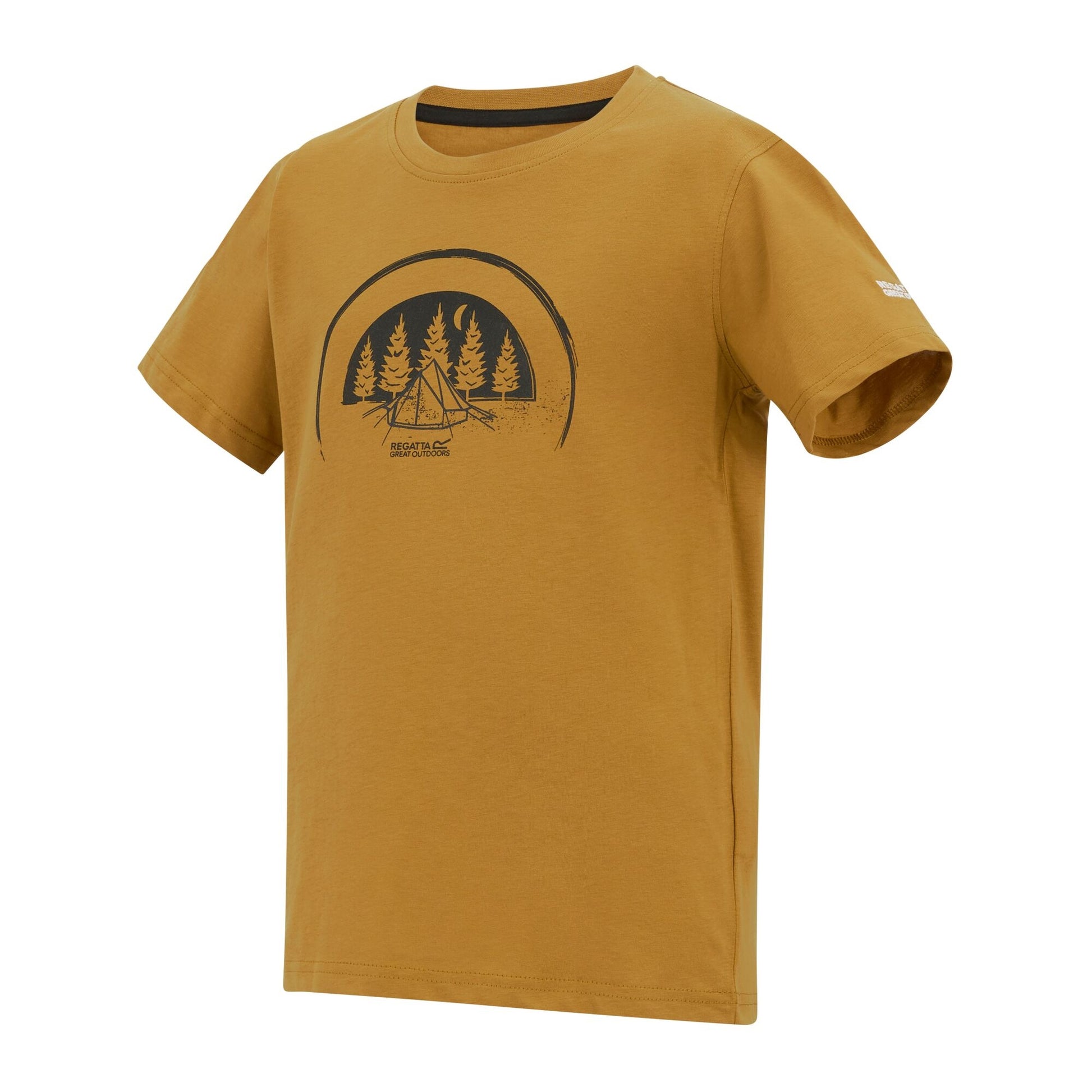Wood Brown - Side - Regatta Childrens-Kids Bosley Camping T-Shirt