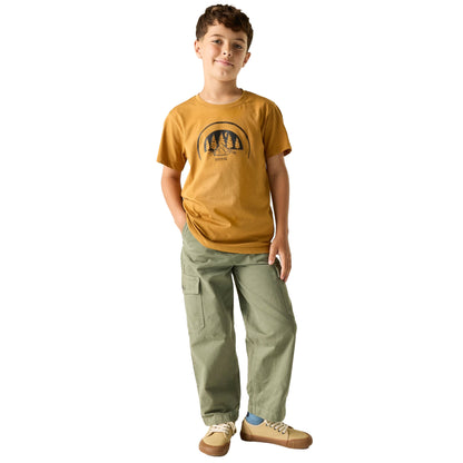 Wood Brown - Lifestyle - Regatta Childrens-Kids Bosley Camping T-Shirt
