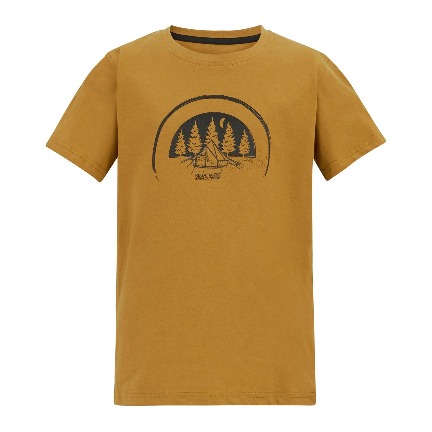 Wood Brown - Front - Regatta Childrens-Kids Bosley Camping T-Shirt