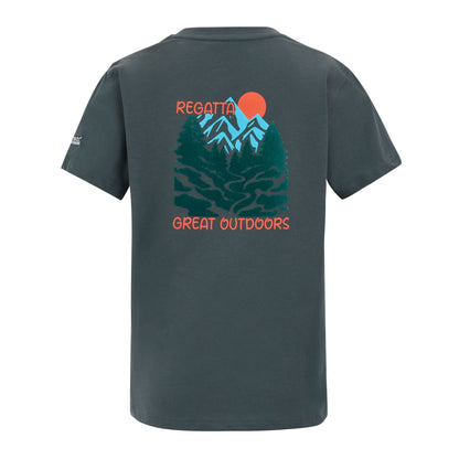 Dark Storm - Back - Regatta Childrens-Kids Bosley Mountain Scene Back Print T-Shirt