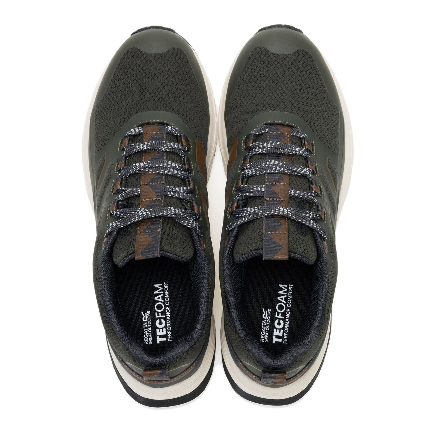 Dark Khaki-Saddle - Pack Shot - Regatta Mens Ravika Trainers