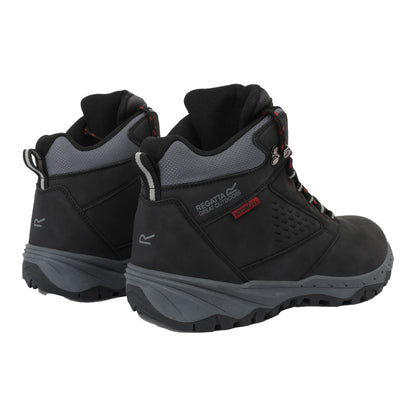 Black-Rio Red - Back - Regatta Mens Amble Waterproof Walking Boots