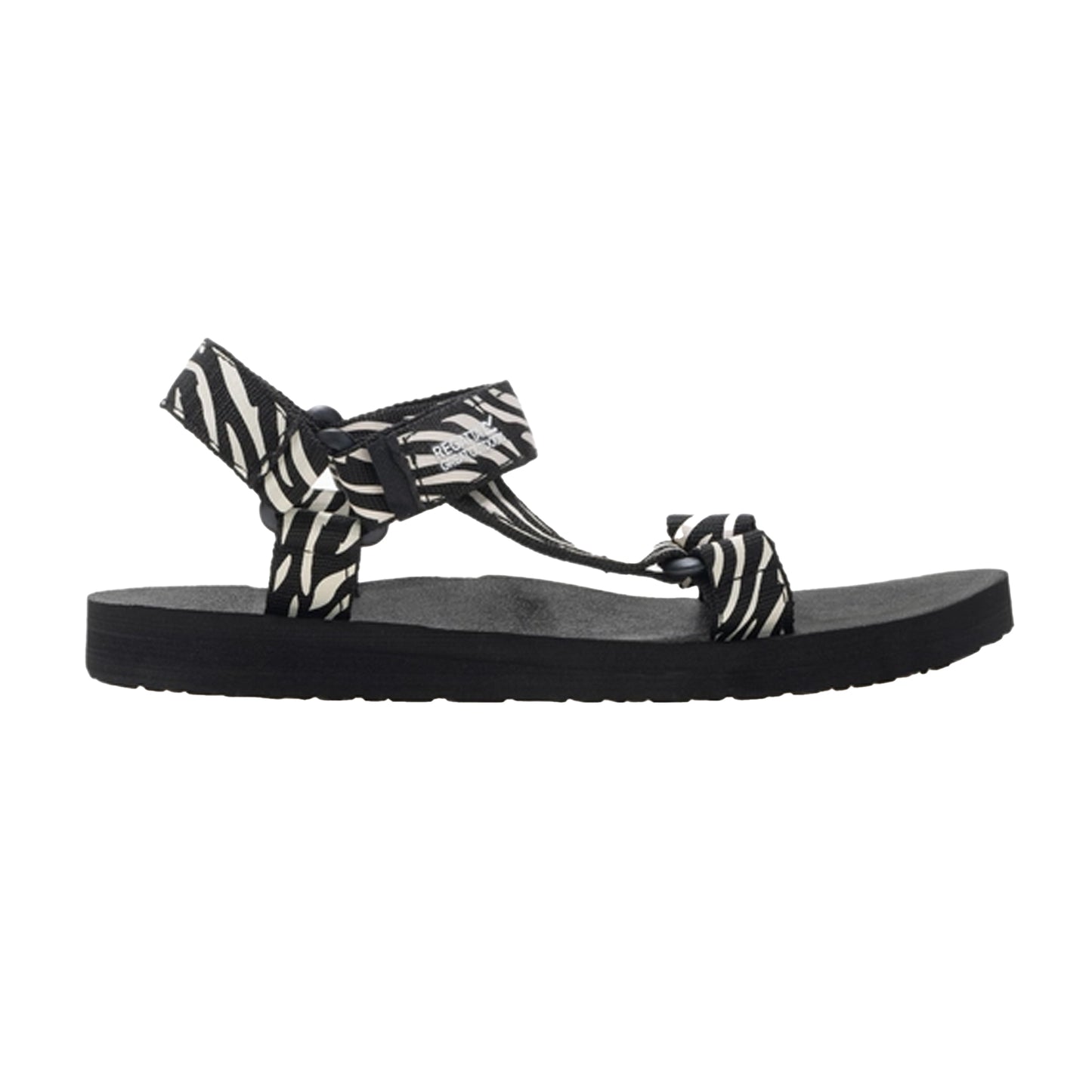Black-White - Back - Regatta Womens-Ladies Zebra Print Sandals