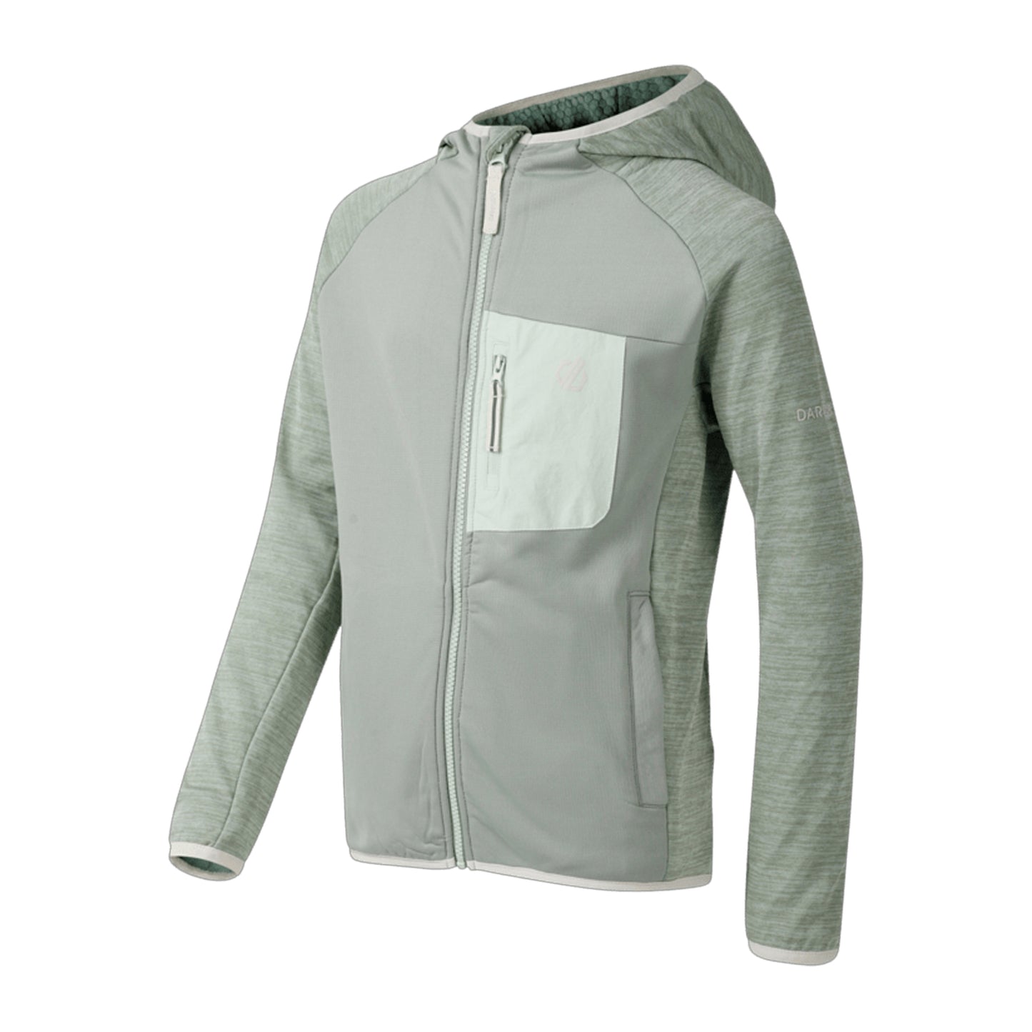 Glacier Green - Side - Dare 2B Childrens-Kids Expedition Stretch Midlayer