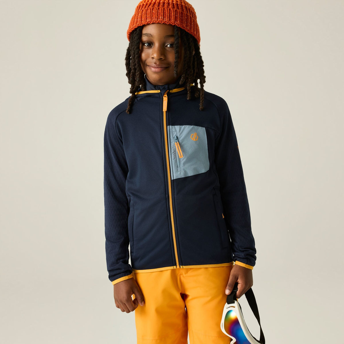 Navy - Close up - Dare 2B Childrens-Kids Expedition Stretch Midlayer