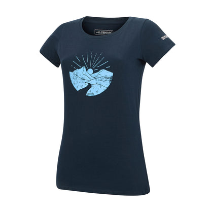 Navy - Side - Regatta Womens-Ladies Breezed Mountain Scene T-Shirt