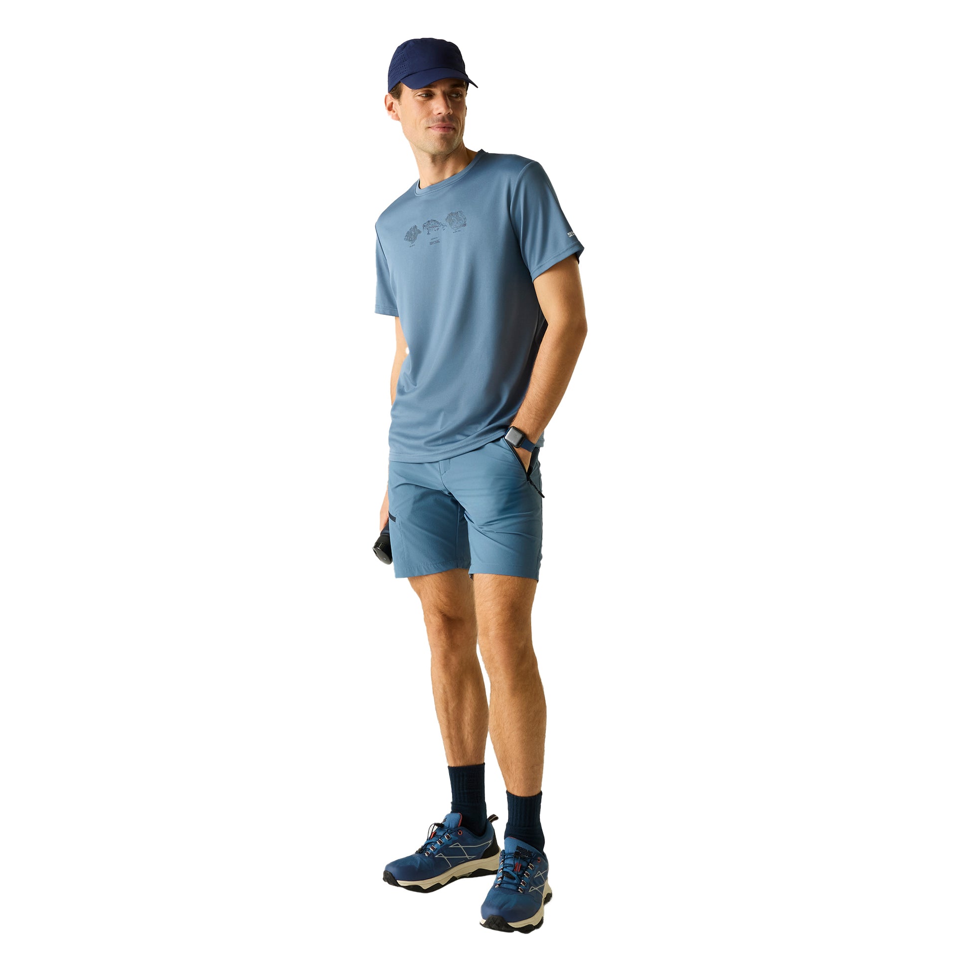 China Blue - Pack Shot - Regatta Mens Fingal Illustration T-Shirt