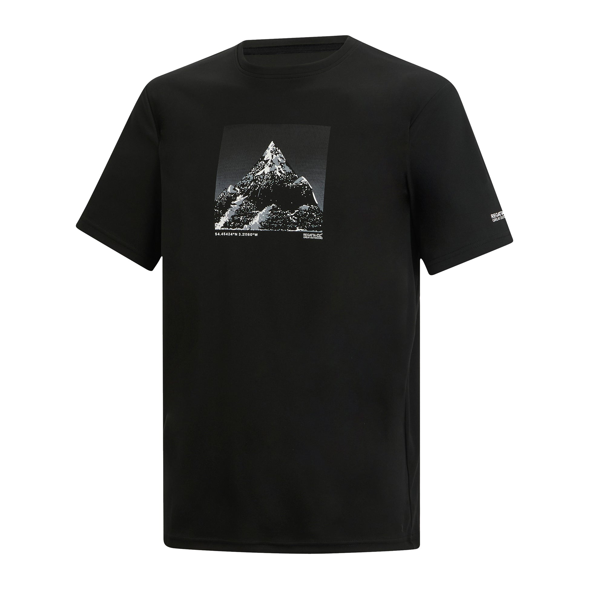Black - Side - Regatta Mens Fingal Mountain T-Shirt