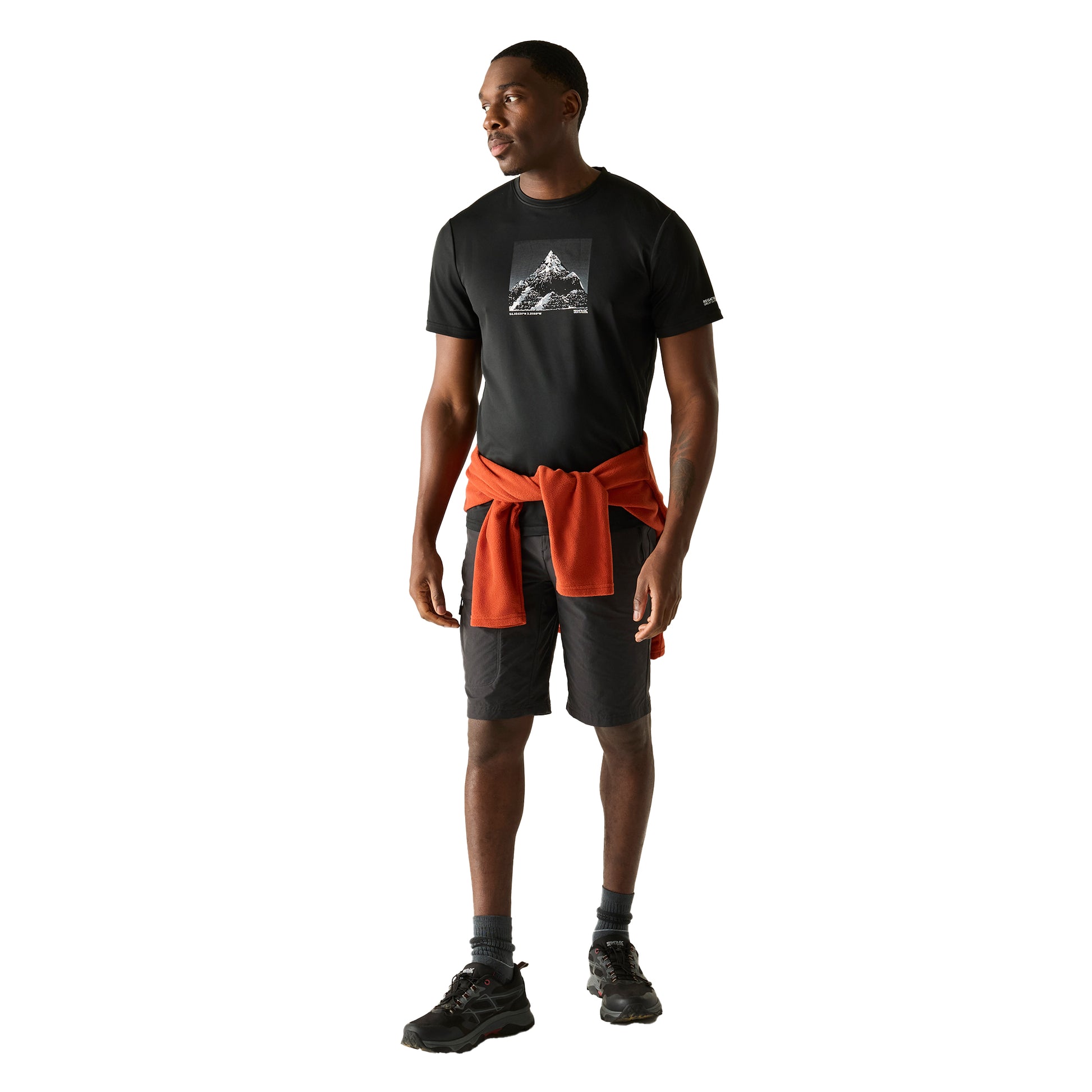 Black - Pack Shot - Regatta Mens Fingal Mountain T-Shirt