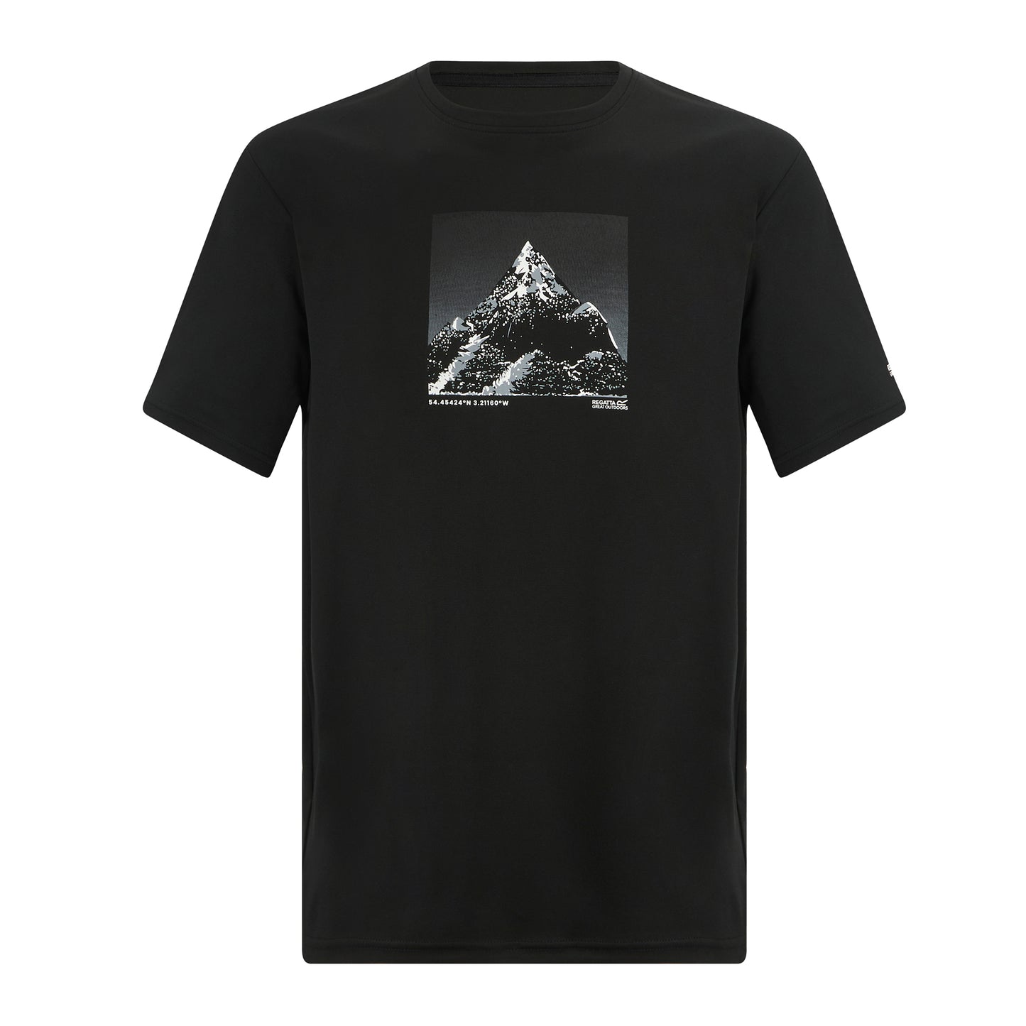 Black - Front - Regatta Mens Fingal Mountain T-Shirt