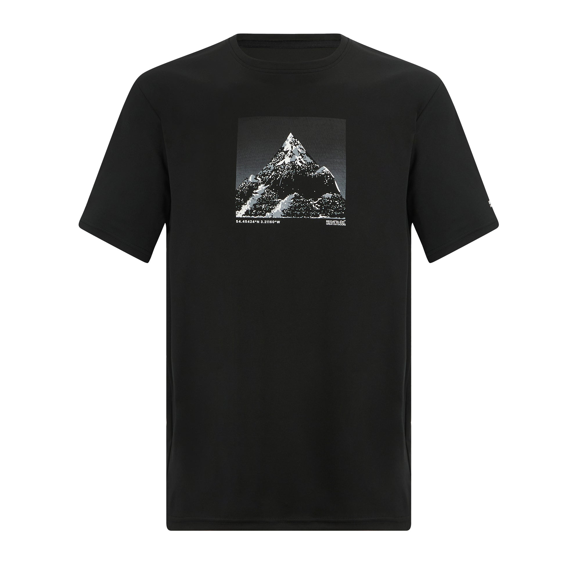 Black - Front - Regatta Mens Fingal Mountain T-Shirt