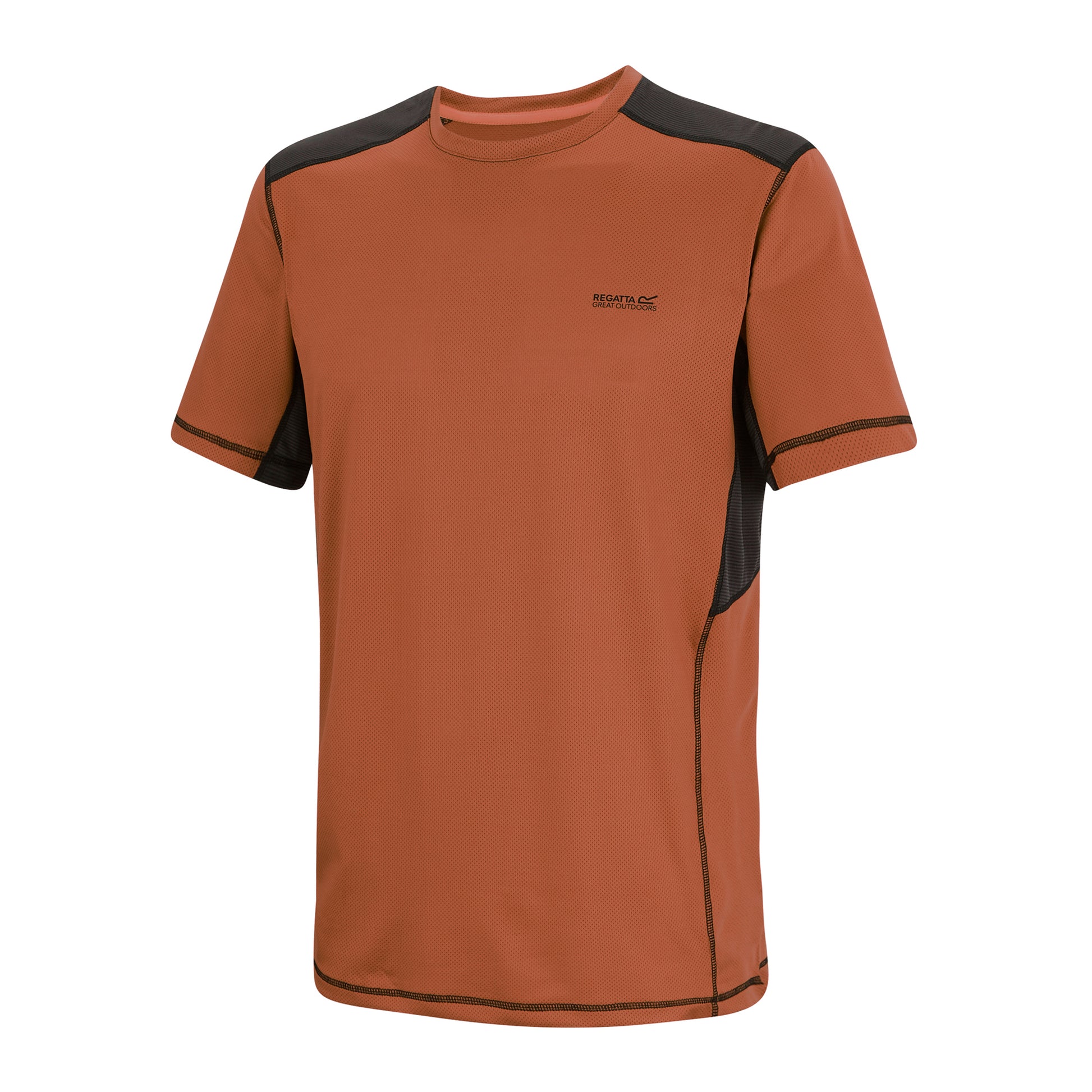 Brick-Black - Side - Regatta Mens Virda T-Shirt
