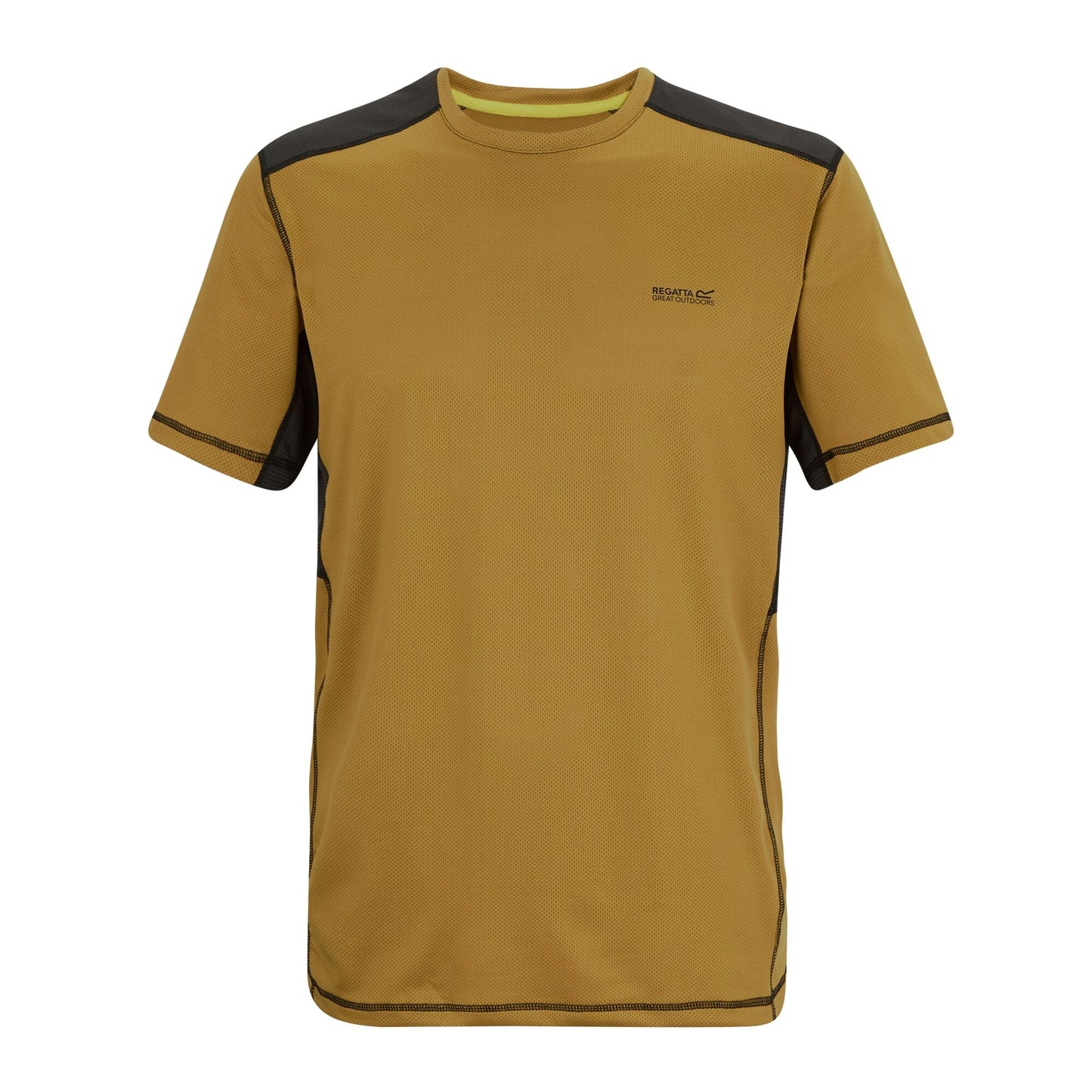 Wood Brown-Black - Front - Regatta Mens Virda T-Shirt