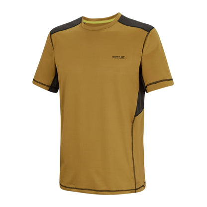 Wood Brown-Black - Side - Regatta Mens Virda T-Shirt