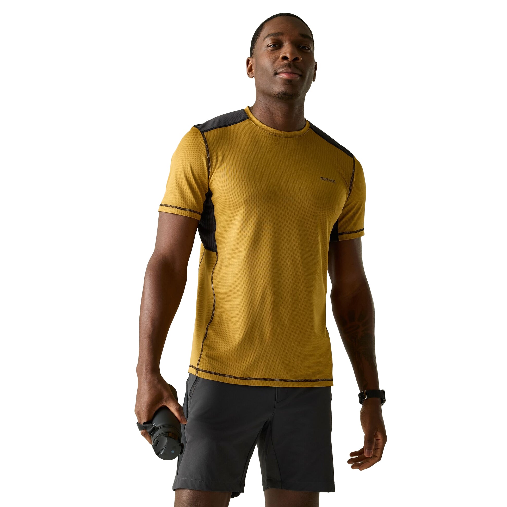 Wood Brown-Black - Lifestyle - Regatta Mens Virda T-Shirt