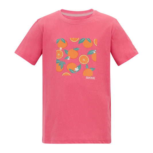 Pink Lemonade - Front - Regatta Childrens-Kids Bosley Orange T-Shirt