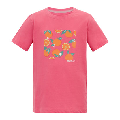 Pink Lemonade - Front - Regatta Childrens-Kids Bosley Orange T-Shirt