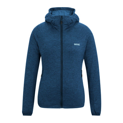 Aviator Blue - Front - Regatta Womens-Ladies Ferna Stretch Hooded Fleece Jacket