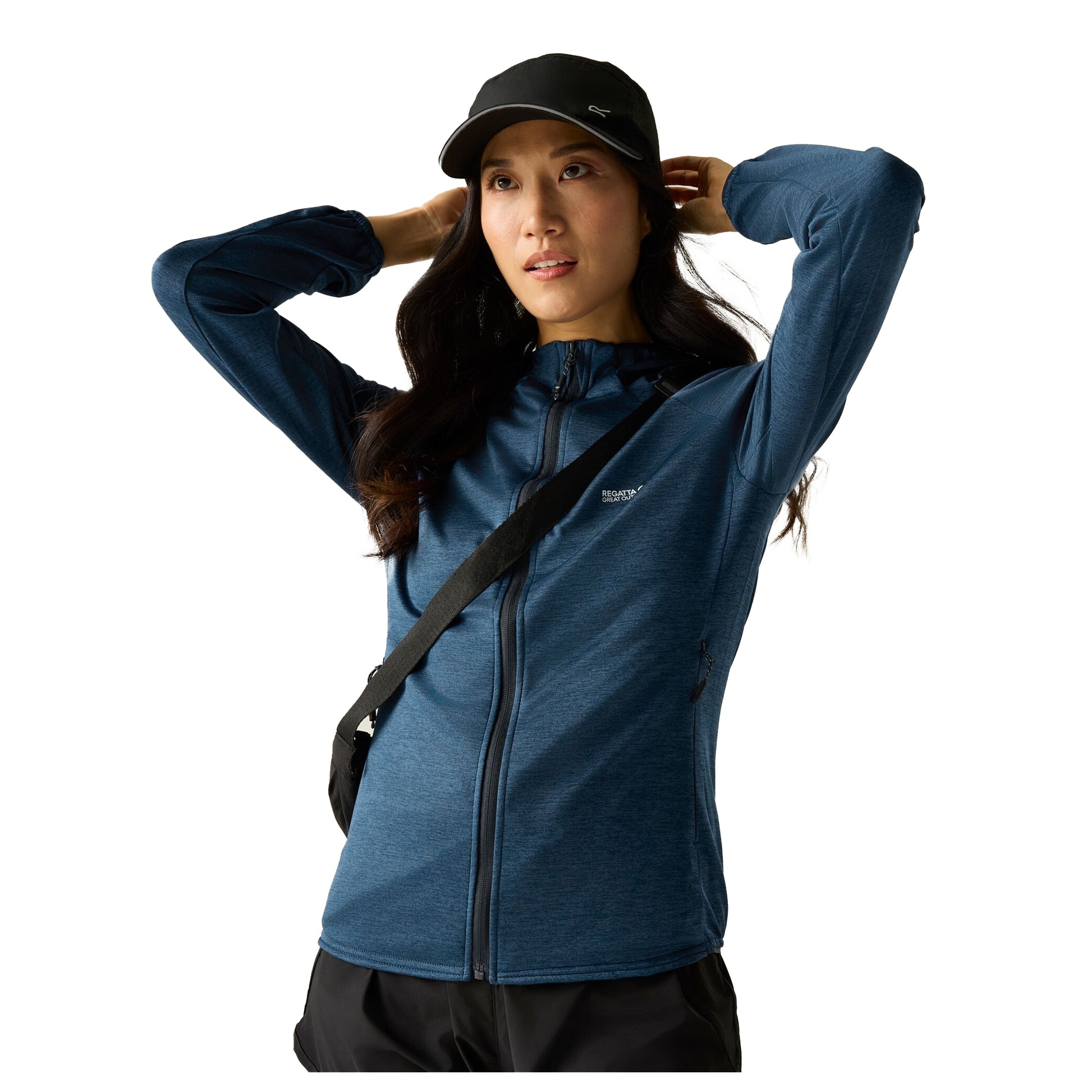 Aviator Blue - Pack Shot - Regatta Womens-Ladies Ferna Stretch Hooded Fleece Jacket