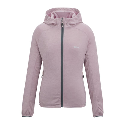 Powder Lilac - Front - Regatta Womens-Ladies Ferna Stretch Hooded Fleece Jacket
