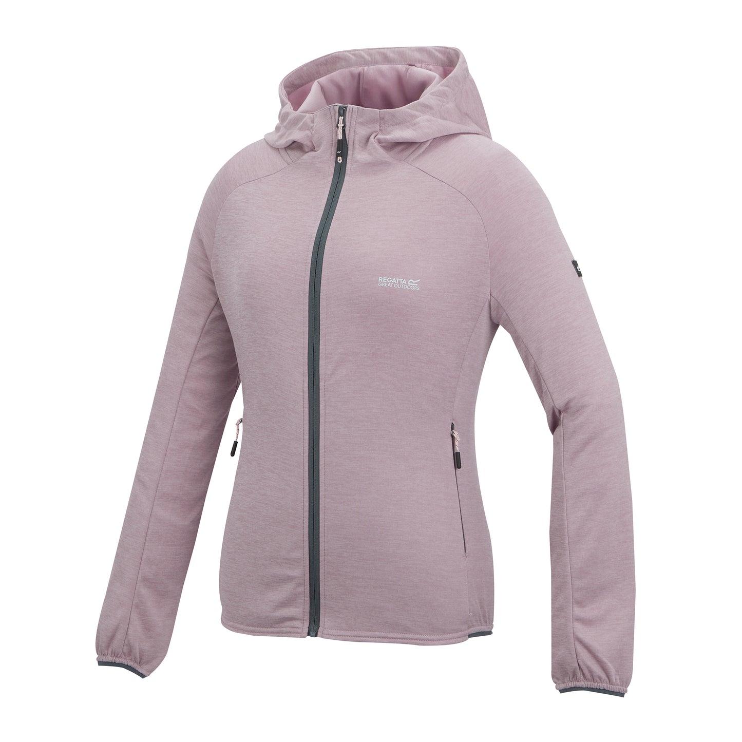 Powder Lilac - Side - Regatta Womens-Ladies Ferna Stretch Hooded Fleece Jacket
